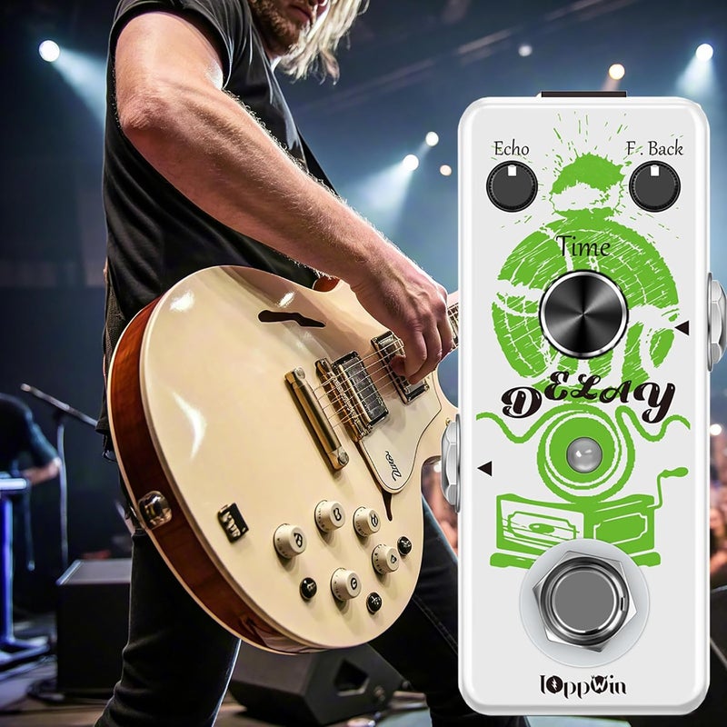 IOppWin Guitar Pedals, Premium Analog Delay Pedal – Warm, Clean, Smooth Tones with 25ms-600ms Adjustable Range & True Bypass, for Retro Tone Lovers And Live Musicians - Image 4